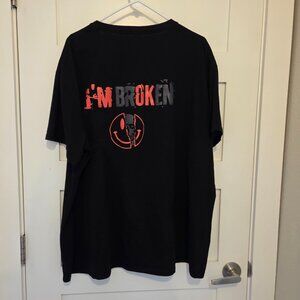 Men's Big & Tall Chicyea Graphic Tee I'm BrOKen Skull Smiley Face - Size 4XL